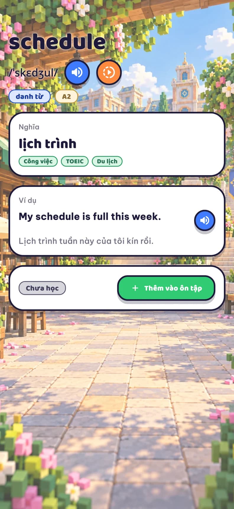 Chi tiết từ schedule: phiên âm, nghĩa tiếng Việt và câu ví dụ